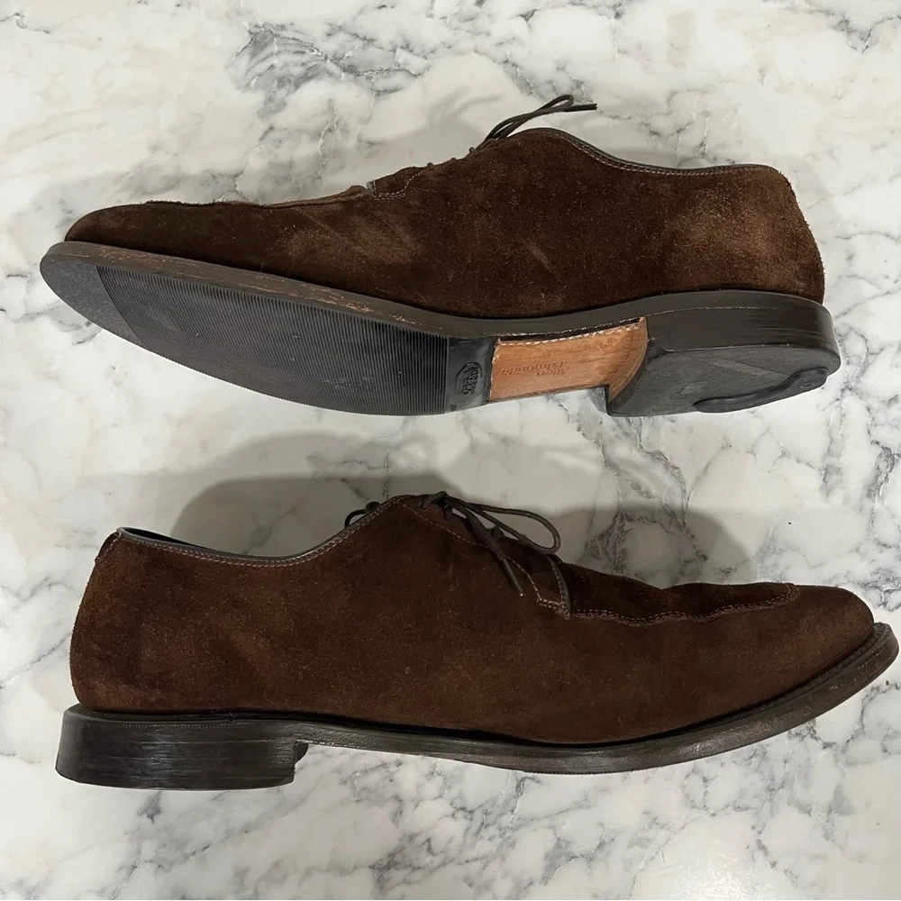 Allen Edmonds Delray chocolate brown suede dress shoes oxford’s men’s size 11.5
